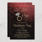 リングや輪バチェロレッテ赤の前の最後の浮動 招待状 (正面/裏面)