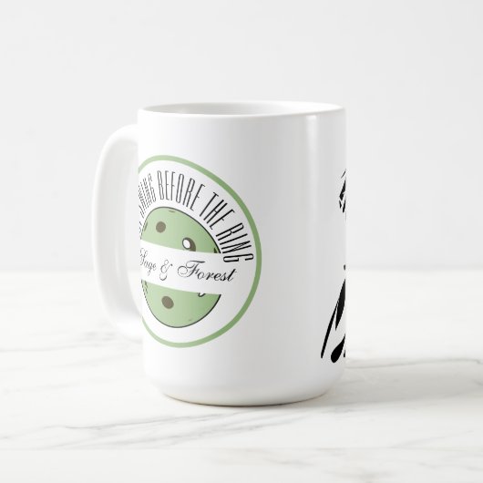 リングや輪ピックボールのセージ結婚前の最後のスイング コーヒーマグカップ (正面左)