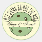 リングや輪ピックボールのセージ結婚前の最後のスイング ラウンドシール (正面)