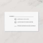 リングや輪フローラスペインのウェディングRSVPカード エンクロージャーカード (裏面)