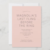 リングや輪ブライダルシャワー前の最後の興行成績 招待状 (正面)