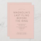 リングや輪ブライダルシャワー前の最後の興行成績 招待状 (正面/裏面)