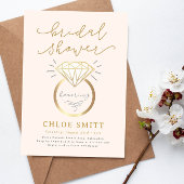 リングや輪ブライダルシャワー招待モダン、ダイヤモンドリングや輪 招待状