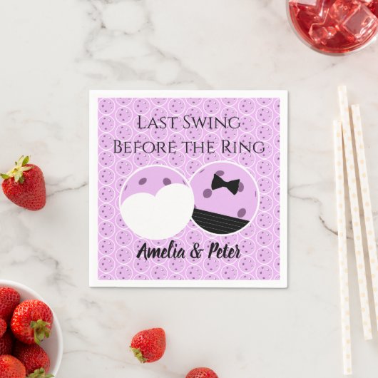 リングや輪プレのピックル結婚ボール前の最後のスイング スタンダードカクテルナプキン (インサイチュ)