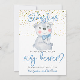 リングや輪ベアキュートベアーページボーイ提案 招待状