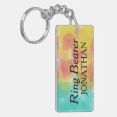 リングや輪ベアラアートーの水色 キーホルダー (正面左)