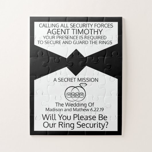 リングや輪ベアラパズル招待状 ジグソーパズル (縦)