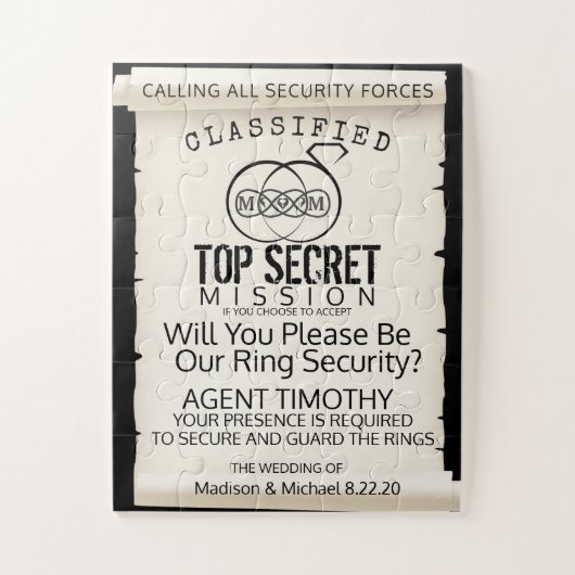 リングや輪ベアラパズル招待状 ジグソーパズル (縦)