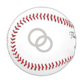 リングや輪ベアラパーソナライズされたーネームコーラル 野球ボール (正面左)
