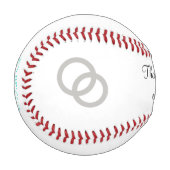 リングや輪ベアラパーソナライズされたー名ターコイズ 野球ボール (正面左)