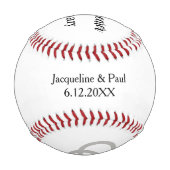 リングや輪ベアラパーソナライズされたー名 野球ボール (裏面)