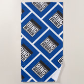 リングや輪ベアラビーチタオルブルー&ブラックコレクション ビーチタオル (正面)