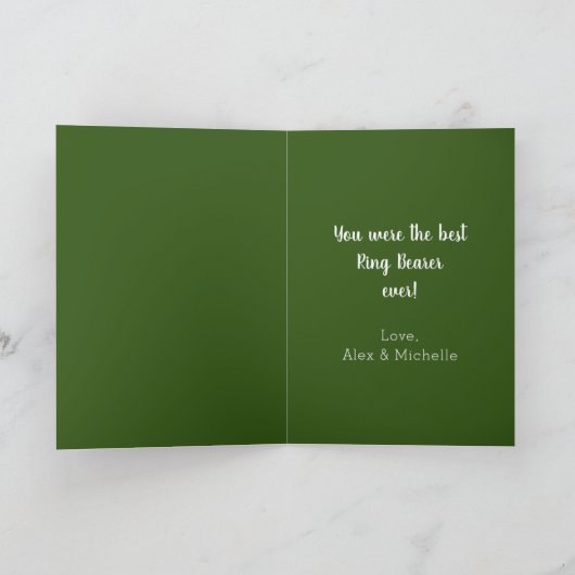 リングや輪ベアラーありがとうお知らせフォトメッセージカード サンキューカード (内部)