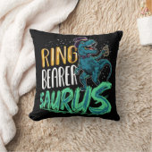 リングや輪ベアラーサウルスTレックス恐竜の結婚式 クッション (ブランケット)