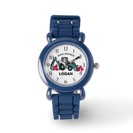 リングや輪ベアラーバックホーとハート 腕時計 (正面)