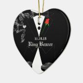 リングや輪ベアラーブラックタキシード結婚式の引き出物 セラミックオーナメント (左)