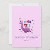 リングや輪ベアラーページガール提案恐竜カード 招待状 (裏面)