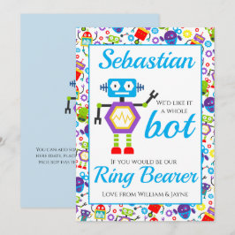 リングや輪ベアラーページボーイプロポーズロボットカード 招待状