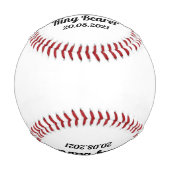 リングや輪ベアラ招待状 – 野パーソナライズされた球 野球ボール (裏面)