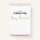 リングや輪ベアラ金ゴールドウェディングパーティーVIPパスバッジ バッジ (裏面)