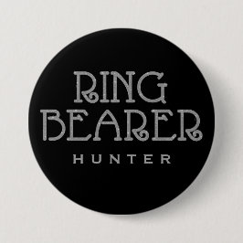 リングや輪ベアラ銀フェイクグリッター名タグボタン 缶バッジ