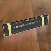 リングや輪ベルのサービスデスク名プレートブラック金ゴールド デスクネームプレート (側面)