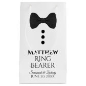 リングや輪ベー結婚ラーの抱き枕とブラックタイスモール スモールペーパーバッグ (正面)