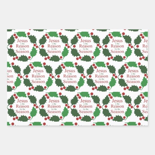 リングや輪ホリーイエス理由シーズン大事な行事 ラッピングペーパーシート (正面)