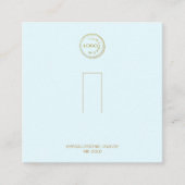 リングや輪ホルダーディスプレイあなたのロゴを追加ライトブルー スクエア名刺 (正面)