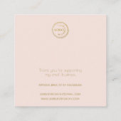 リングや輪ホルダーディスプレイあなたのロゴを追加赤面スクエアバス スクエア名刺 (裏面)