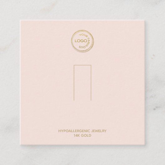 リングや輪ホルダーディスプレイあなたのロゴを追加赤面スクエアバス スクエア名刺 (正面)