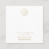 リングや輪ホルダーディスプレイのロゴを白に追加 スクエア名刺 (裏面)