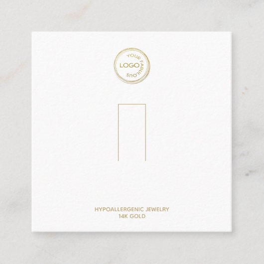 リングや輪ホルダーディスプレイのロゴを白に追加 スクエア名刺 (正面)