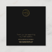 リングや輪ホルダー表示ロゴを黒に追加 スクエア名刺 (裏面)