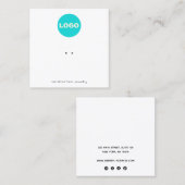 リングや輪ホルダー追加ロゴ正方形ディスプレイスクエア スクエア名刺 (正面/裏面)