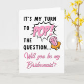 リングや輪ポップ・アートのレトロおもしろいかわいい花嫁の提案 カード (黄色い花)