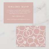 リングや輪モダンバラホワイト結婚のオンラインRSVPカード エンクロージャーカード (正面/裏面)