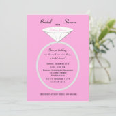 リングや輪ユニークブライダルシャワーへの招待オンピンク 招待状 (スタンド正面)