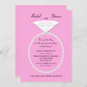 リングや輪ユニークブライダルシャワーへの招待オンピンク 招待状 (正面/裏面)