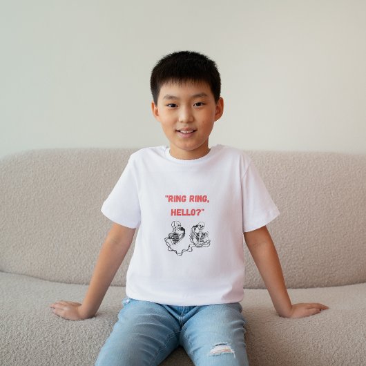 「リングや輪リング、こんにちは」 2手描きスケルトン呼び出し Tシャツ