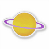 リングや輪付き光沢のある異性の惑星 シール (正面)