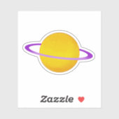 リングや輪付き光沢のある異性の惑星 シール (シート)