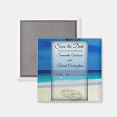 リングや輪付き目的地の結婚式の日付を保存 – マグネット (正面/裏面)