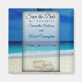 リングや輪付き目的地の結婚式の日付を保存 – マグネット (正面)