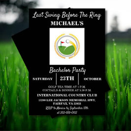 リングや輪前の最後のスイング |ゴルフバチュラーパーティ 招待状