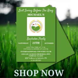 リングや輪前の最後のスイング |ゴルフバチュラーパーティ 招待状