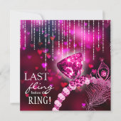 リングや輪前の最後の浮動バチェロレッテピンクリングや輪 招待状 (正面)