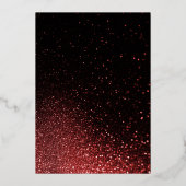 リングや輪前の最後の浮動バチェロレッテ赤と金ゴールド 箔招待状 (裏面)