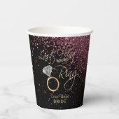 リングや輪前の最後の興行成績バチェロレッテ-バラ金ゴールド 紙コップ (裏面)