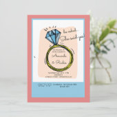 リングや輪婚約パーティ招待状 招待状 (スタンド正面)